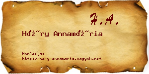 Háry Annamária névjegykártya